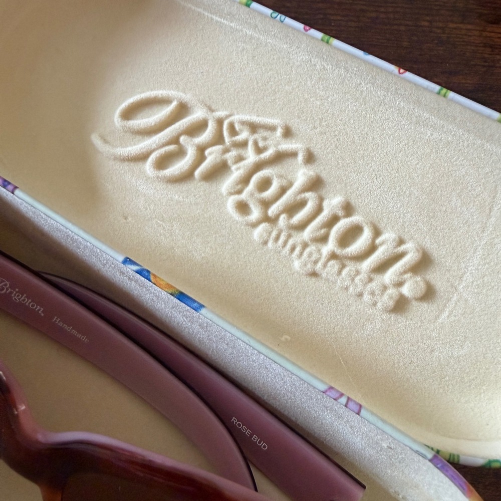 Rare Brighton Rose Bud Sunglasses Handmade Vintage Floral Hardshell Case A1115f - Picture 3 of 15